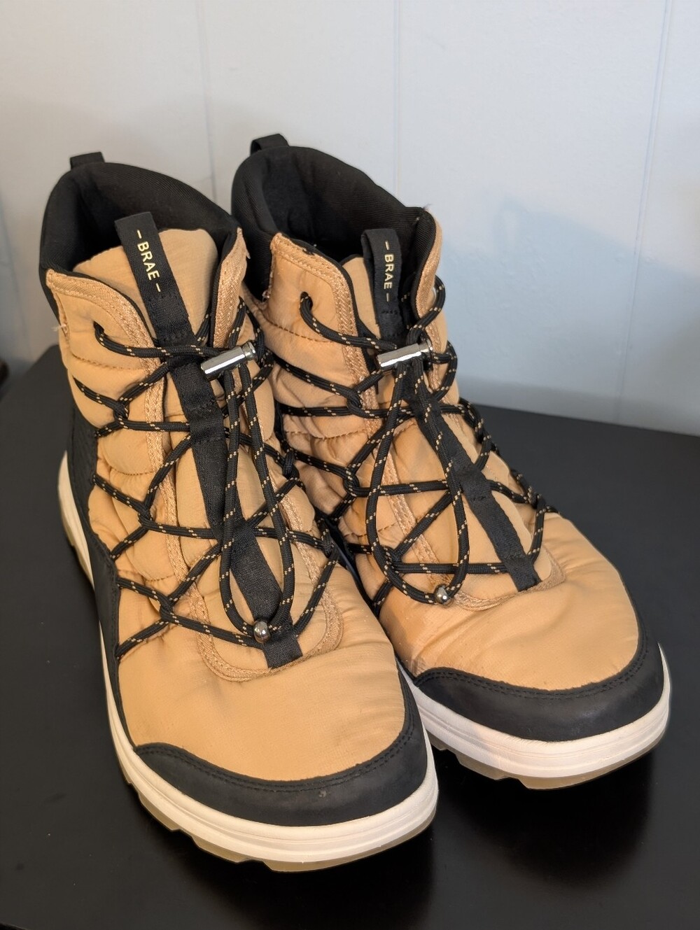 Ryka Tan and Black Women's Winter Lace-Up Boots